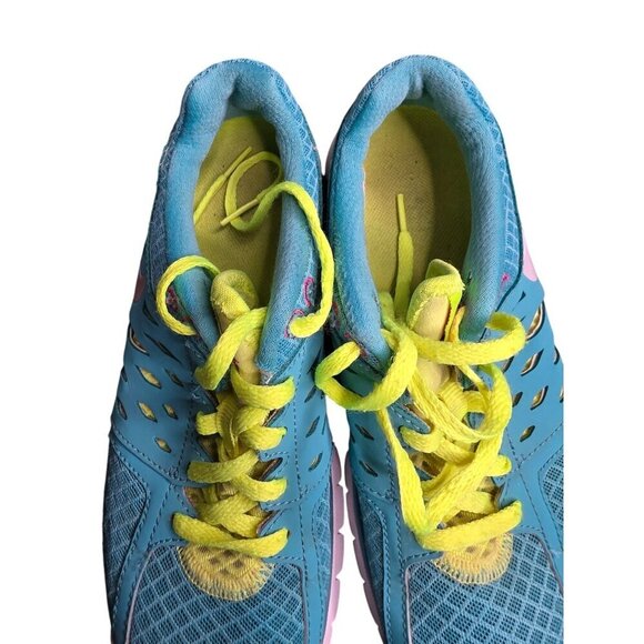 Nike Flex Trainer Teal Blue & Neon Athletic Running Jogging Sneakers Shoes~Sz 7 - Picture 13 of 13